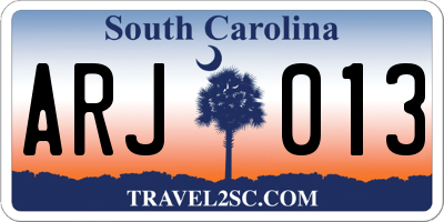SC license plate ARJ013