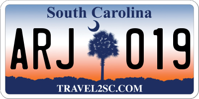 SC license plate ARJ019