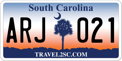 SC license plate ARJ021
