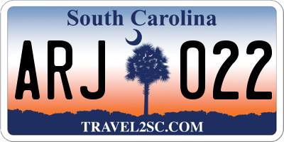 SC license plate ARJ022