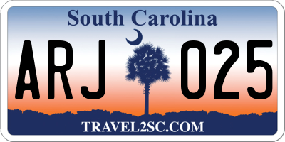 SC license plate ARJ025