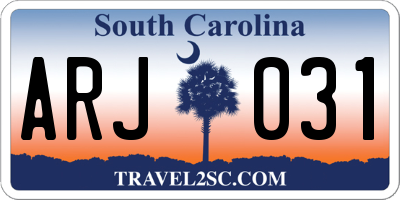 SC license plate ARJ031