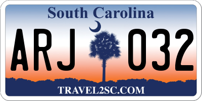 SC license plate ARJ032