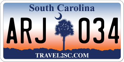 SC license plate ARJ034