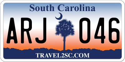 SC license plate ARJ046