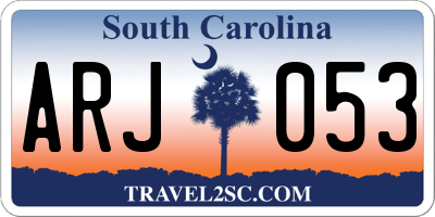 SC license plate ARJ053