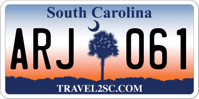 SC license plate ARJ061