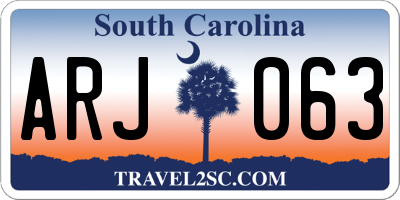 SC license plate ARJ063