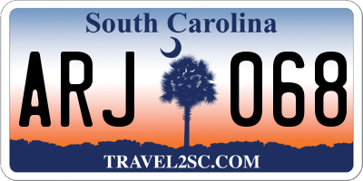 SC license plate ARJ068