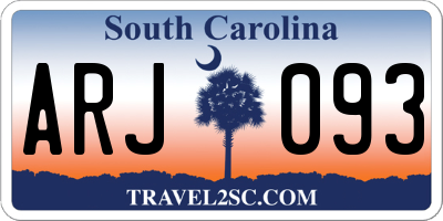 SC license plate ARJ093