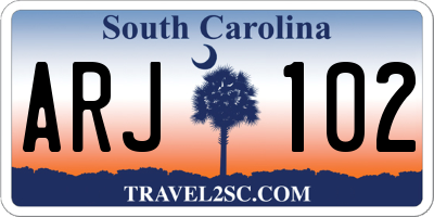 SC license plate ARJ102