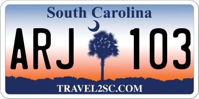 SC license plate ARJ103