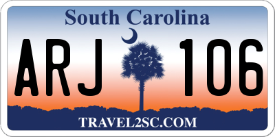 SC license plate ARJ106