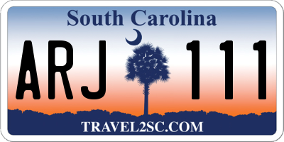 SC license plate ARJ111