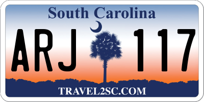 SC license plate ARJ117
