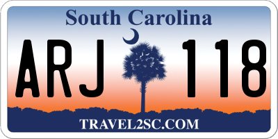 SC license plate ARJ118