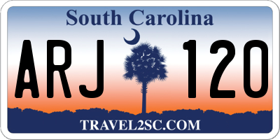 SC license plate ARJ120