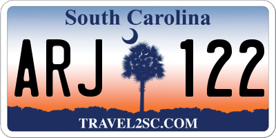 SC license plate ARJ122
