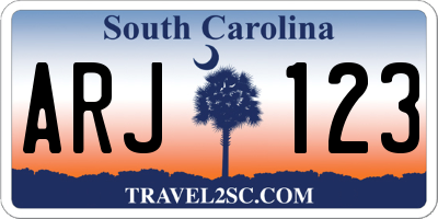 SC license plate ARJ123