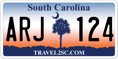 SC license plate ARJ124