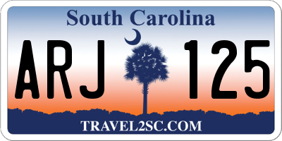 SC license plate ARJ125