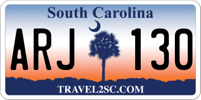 SC license plate ARJ130