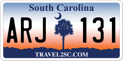 SC license plate ARJ131