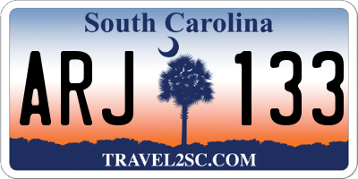 SC license plate ARJ133