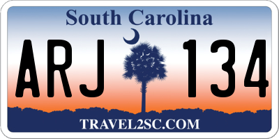 SC license plate ARJ134