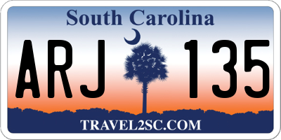 SC license plate ARJ135