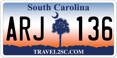 SC license plate ARJ136