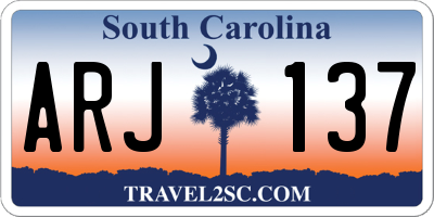 SC license plate ARJ137