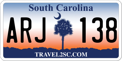 SC license plate ARJ138