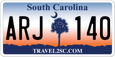 SC license plate ARJ140