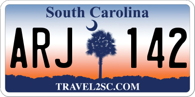 SC license plate ARJ142