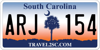 SC license plate ARJ154