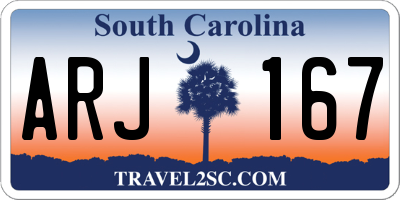 SC license plate ARJ167