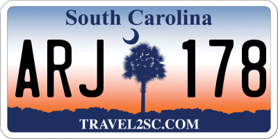 SC license plate ARJ178