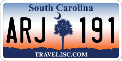 SC license plate ARJ191