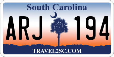 SC license plate ARJ194