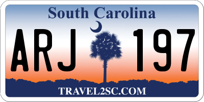 SC license plate ARJ197