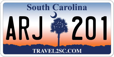 SC license plate ARJ201