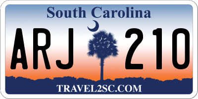 SC license plate ARJ210