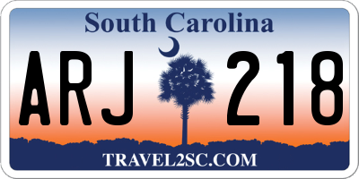 SC license plate ARJ218