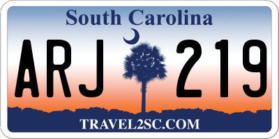 SC license plate ARJ219