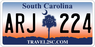 SC license plate ARJ224
