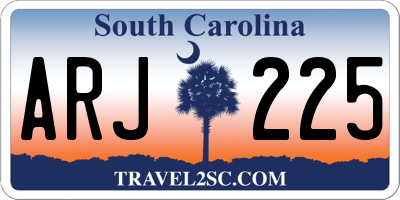 SC license plate ARJ225