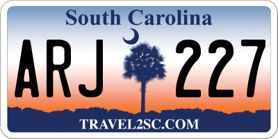 SC license plate ARJ227