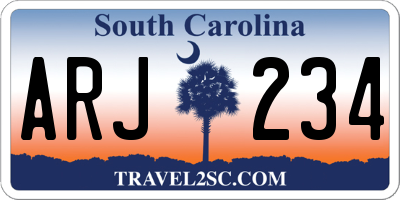 SC license plate ARJ234