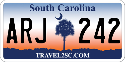 SC license plate ARJ242